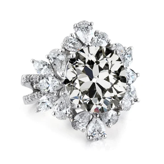 12 Karat Cluster-Echt Diamant-Ehering