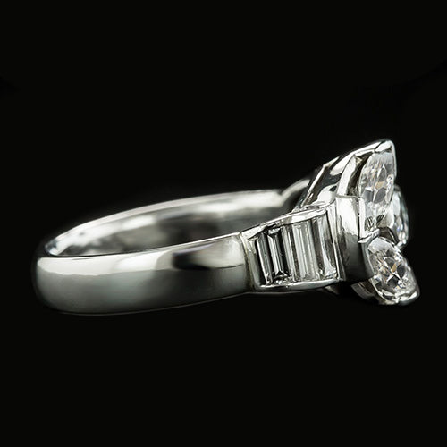 12 Karat Marquise-Echt Natürlicher Diamant ( nicht im Labor gezüchtet )-Damenring