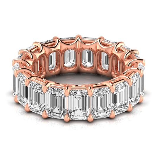 Edler Diamant Eternity Band 12,75 Karat 14K Roségold – Frontansicht