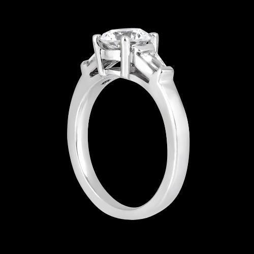 1,20 ct. Echt Diamanten Drei-Stein-Ehering Rund & Baguette Schliff