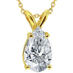 1,25 ct. Echt Diamant Halskette mit Anhänger im Birnenschliff Gold Gelb