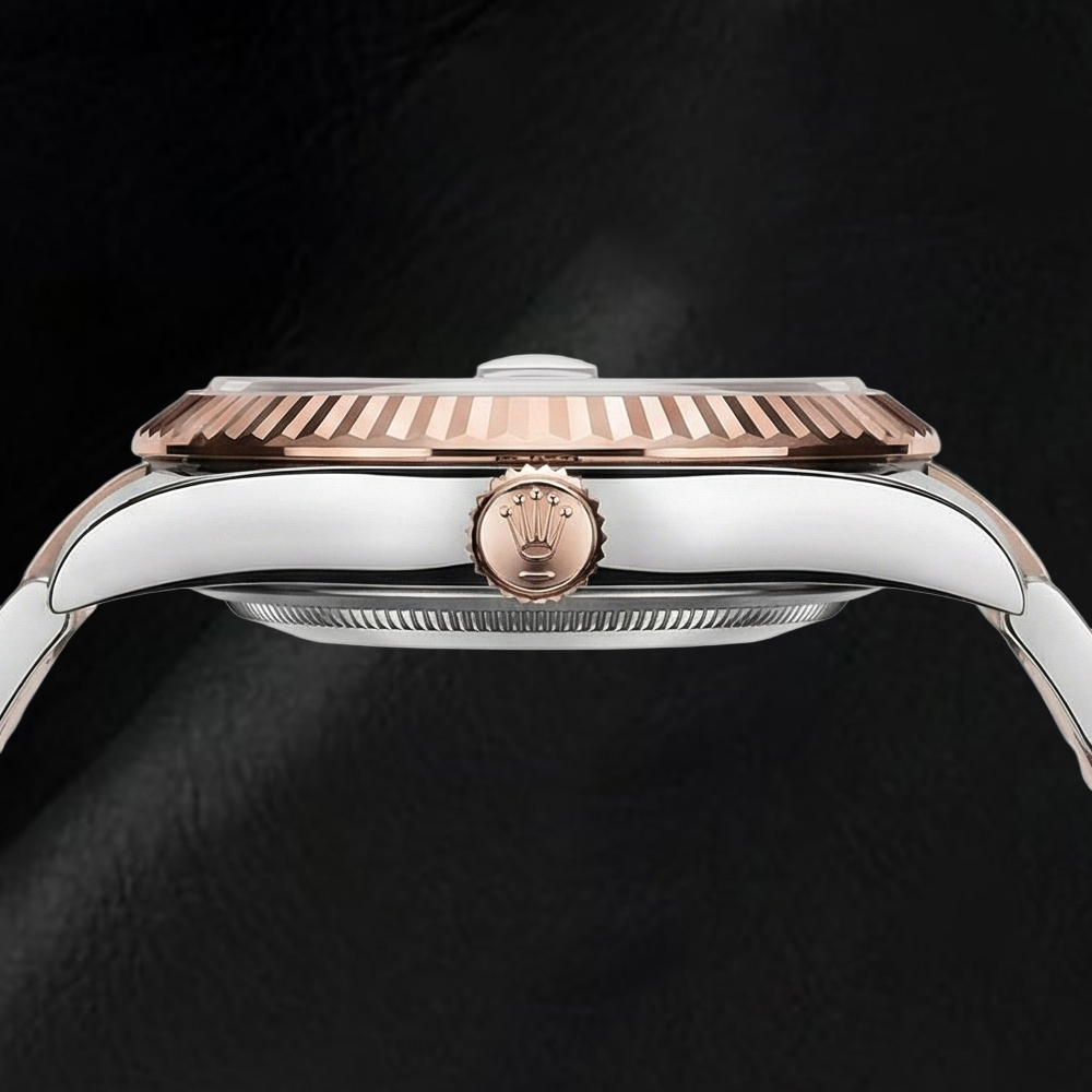 126331 Rolex Herrenuhr, zweifarbiges Golden, graues Zifferblatt, 18 Karat