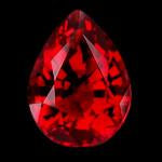 Tropfen-Schliff Taubenblut-Rubin Ring in Gold – Frontansicht