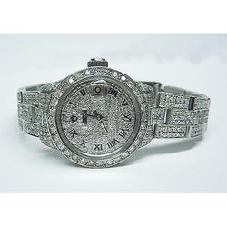 12,5 Karat Rolex Datejust Damenuhr mit vollständig vereistem Diamantarmband