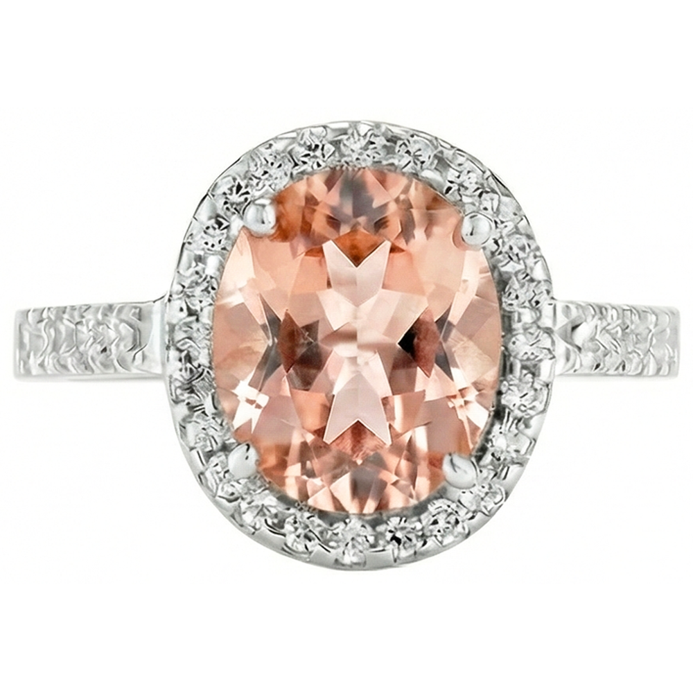 echter oval morganit 12.00Karat ring Seitenansicht