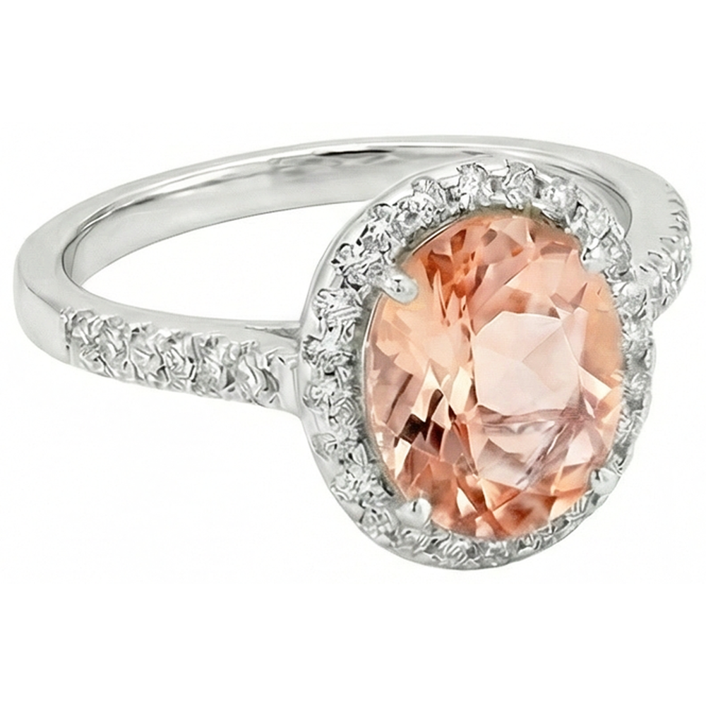 echter oval morganit 12.00Karat ring Detailansicht
