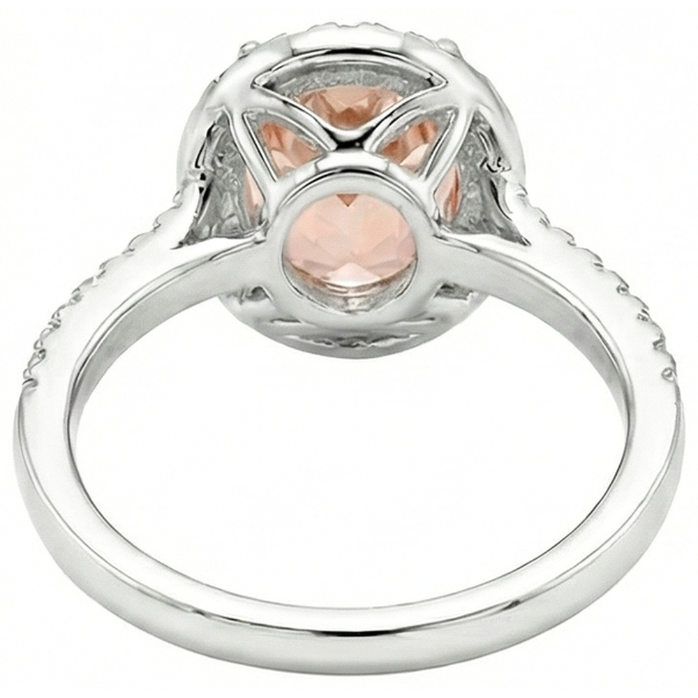 echter oval morganit 12.00Karat ring auf Weiß
