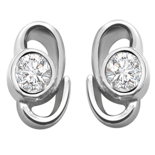 1,3 ct runder Echt  Diamant Ohrstecker 14K Weißgold