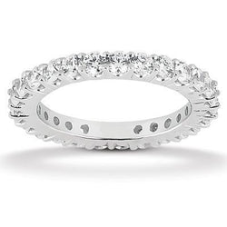 1,30 Karat Runder Echt Aus der Erde Abgebauter Natürlicher Diamant Ehering Weißgold Schmuck