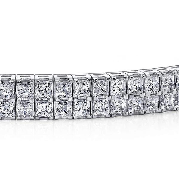 13 Karat Wunderschönes Teppicharmband mit Echt Aus der Erde Abgebauter Natürlicher Diamanten im Prinzessinnenschliff
