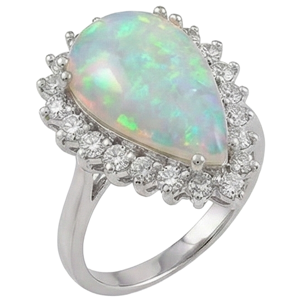 echter round opal 14.25Karat ring Detailansicht