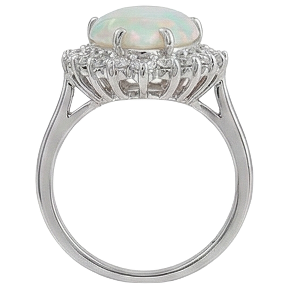 echter round opal 14.25Karat ring Draufsicht