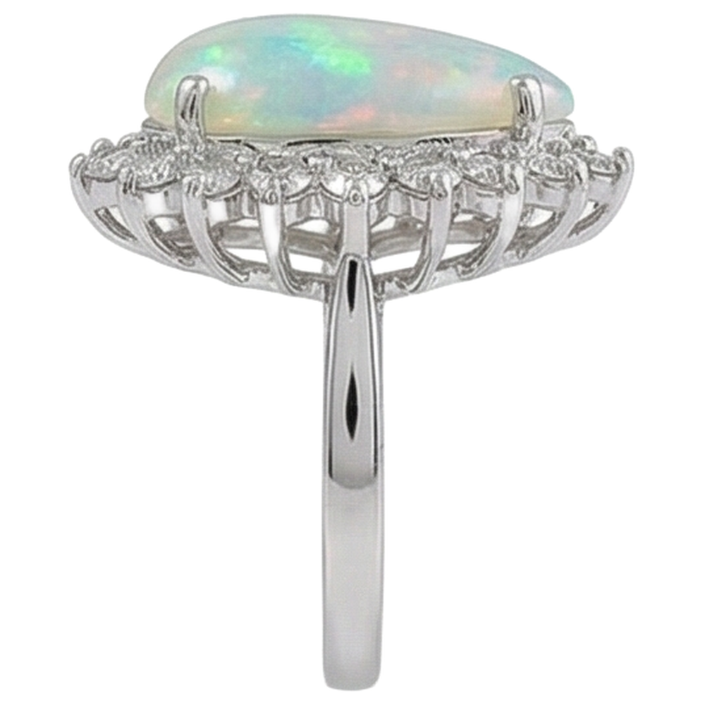 echter round opal 14.25Karat ring Profilansicht