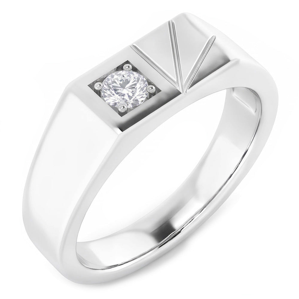 14 Karat Weißgold Diamant Einzelstein-Ring – 1-Karat Old Mine Cut
