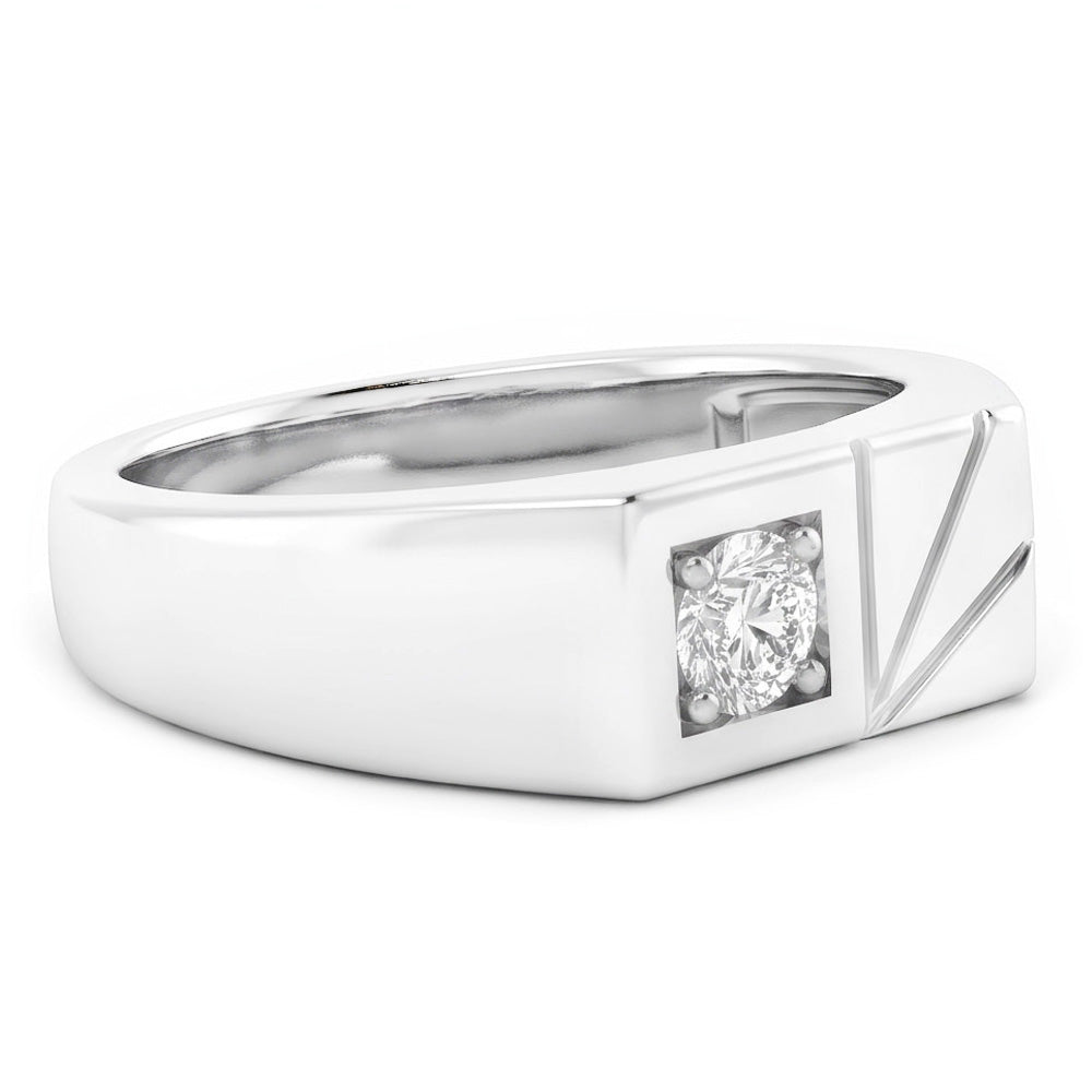 14 Karat Weißgold Diamant Einzelstein-Ring – 1-Karat Old Mine Cut