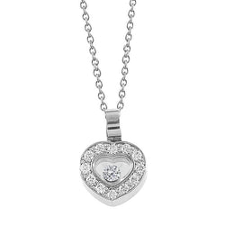 1,45 Ct runde Brillant-Echt Aus der Erde Abgebauter Natürlicher Diamant-Herzform-Anhänger-Halskette