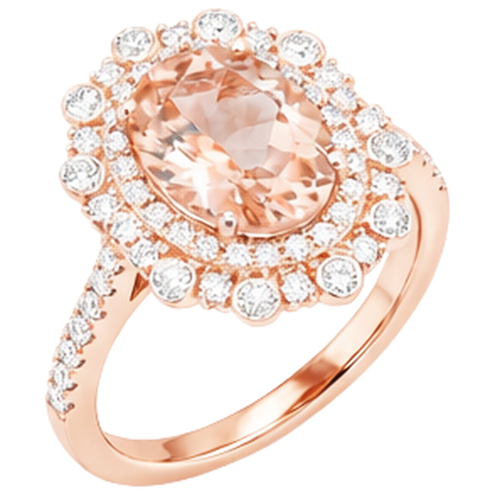 echter oval morganit 14.75Karat ring Draufsicht