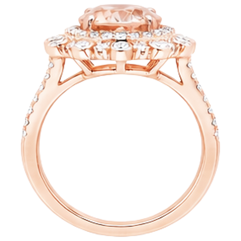 echter oval morganit 14.75Karat ring auf Weiß