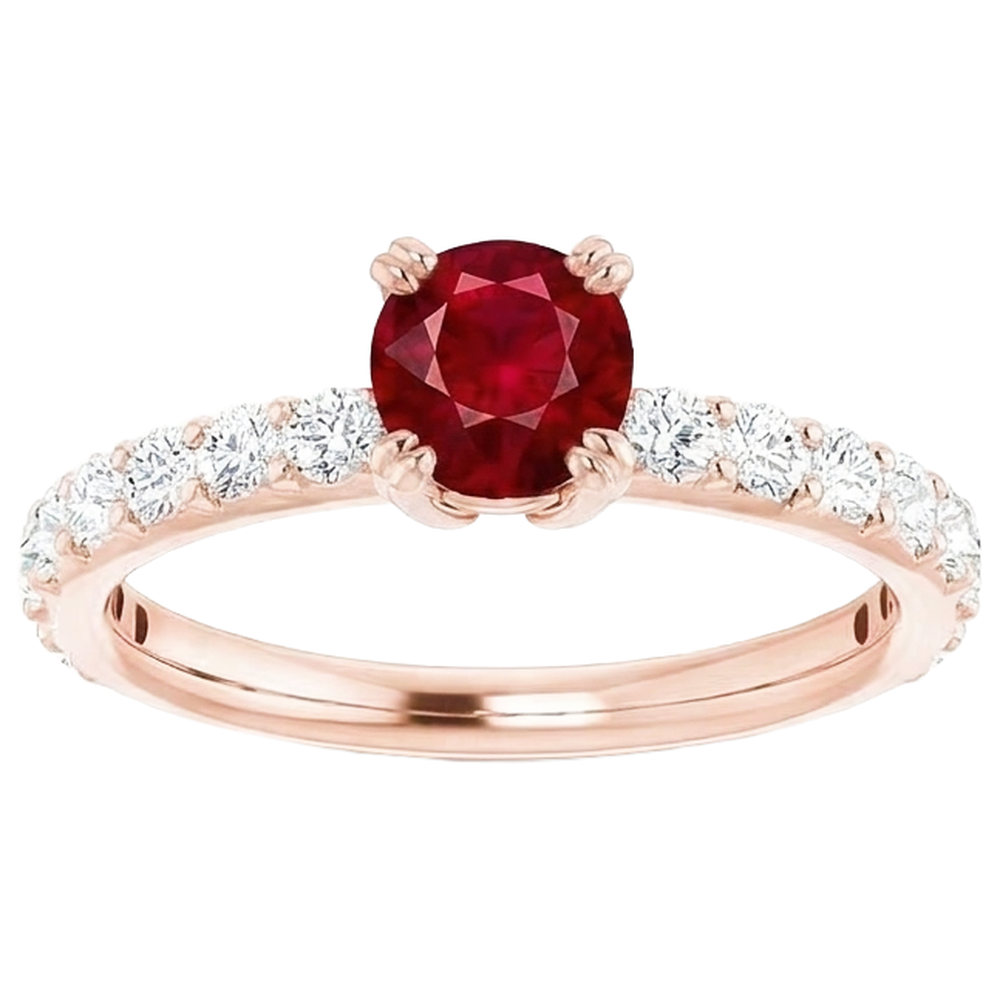 echter round rubin 2.50Karat ring Profilansicht