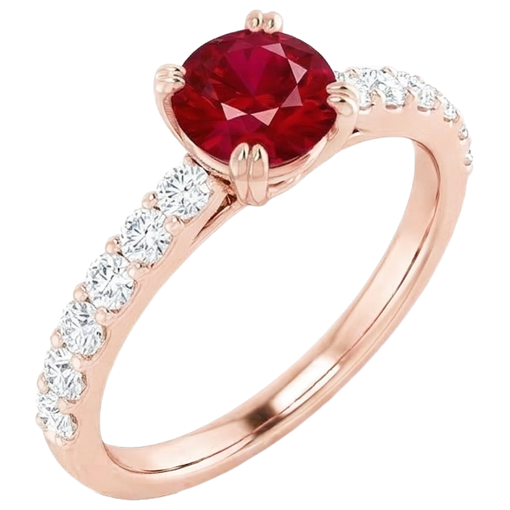 echter round rubin 2.50Karat ring auf Weiß