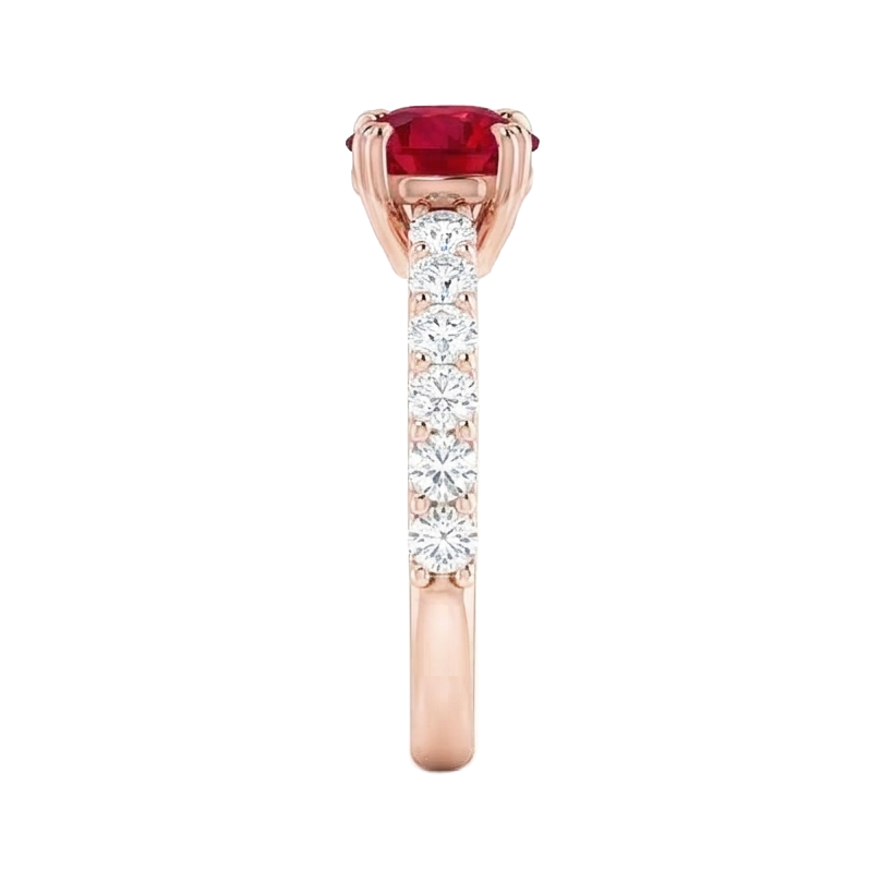 echter round rubin 2.50Karat ring mit Diamantbesatz