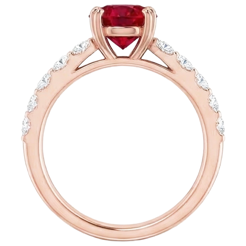 echter round rubin 2.50Karat ring Band Detail