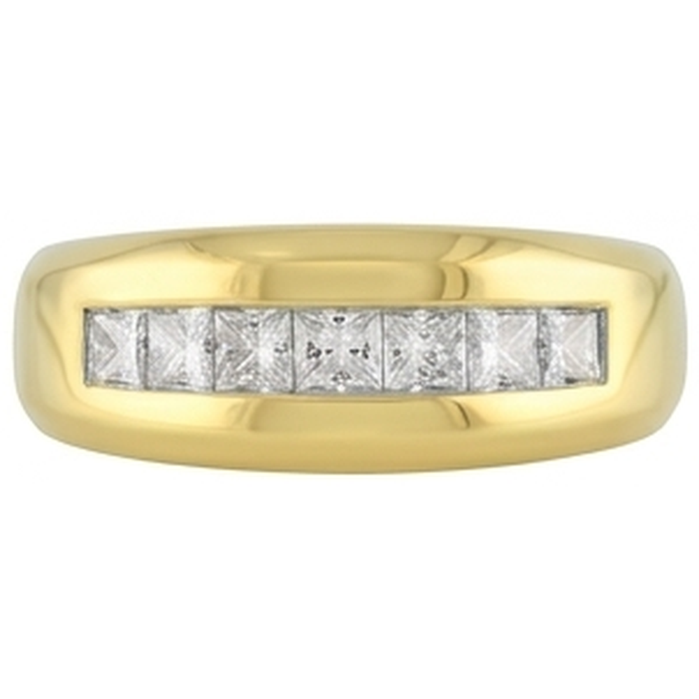 14K Gelbgold 2 Karat Prinzessin Schliff Echt Aus der Erde Abgebauter Natürlicher Diamant Herrenband Schmuck Neu