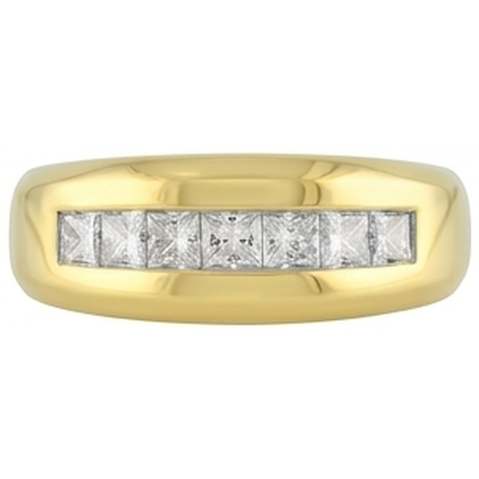 14K Gelbgold 2 Karat Prinzessin Schliff Echt Aus der Erde Abgebauter Natürlicher Diamant Herrenband Schmuck Neu