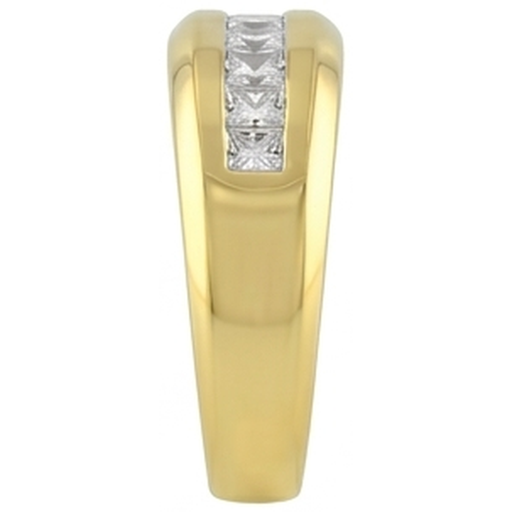 14K Gelbgold 2 Karat Prinzessin Schliff Echt Aus der Erde Abgebauter Natürlicher Diamant Herrenband Schmuck Neu
