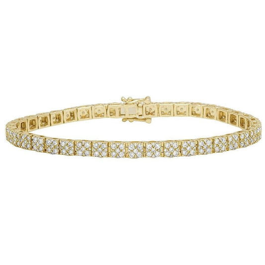 14K Gelbgold 5,75 Karat Echt Diamanten Tennisarmband Neu