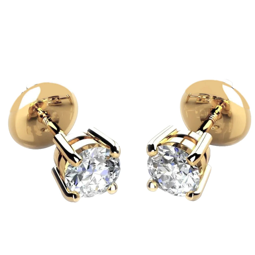 14K Gelbgold G VS1 5.00 Karat Echt Diamanten Damen Ohrstecker Ohrringe Neu