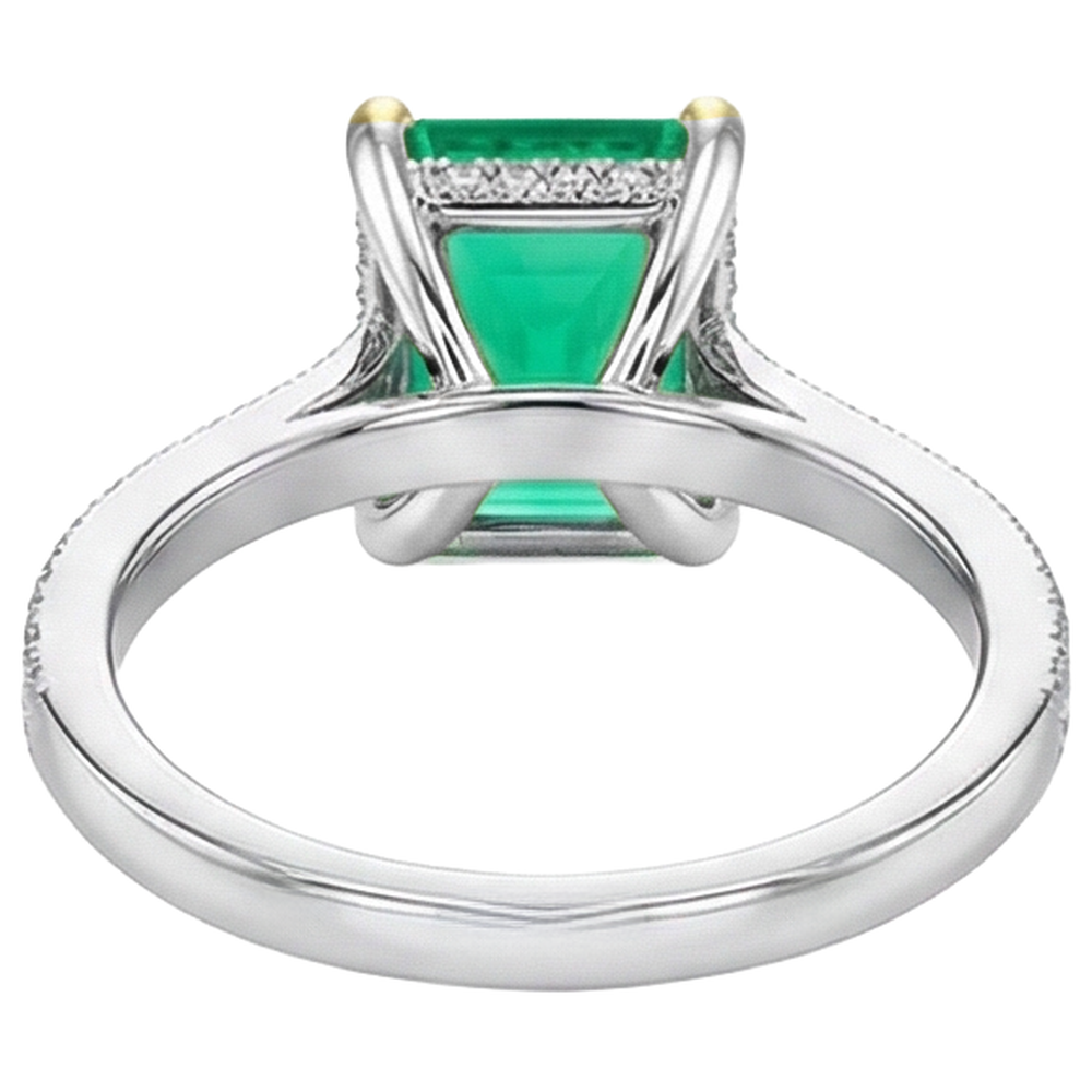 Brillanter Kolumbianischer Smaragd Farbstein-Ring 2 Karat – Draufsicht