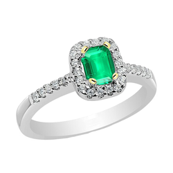 Exquisiter GIA-Geprüft Edler Smaragd Farbstein-Ring – 1 Karat
