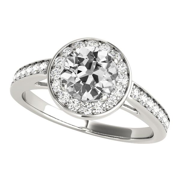 14K Gold Halo Echt Diamant Ring Rund Old Cut 4.75 Karat Damenschmuck
