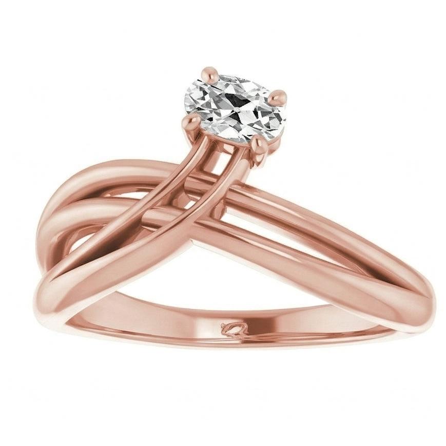 echter oval diamant 2Karat ring Seitenansicht