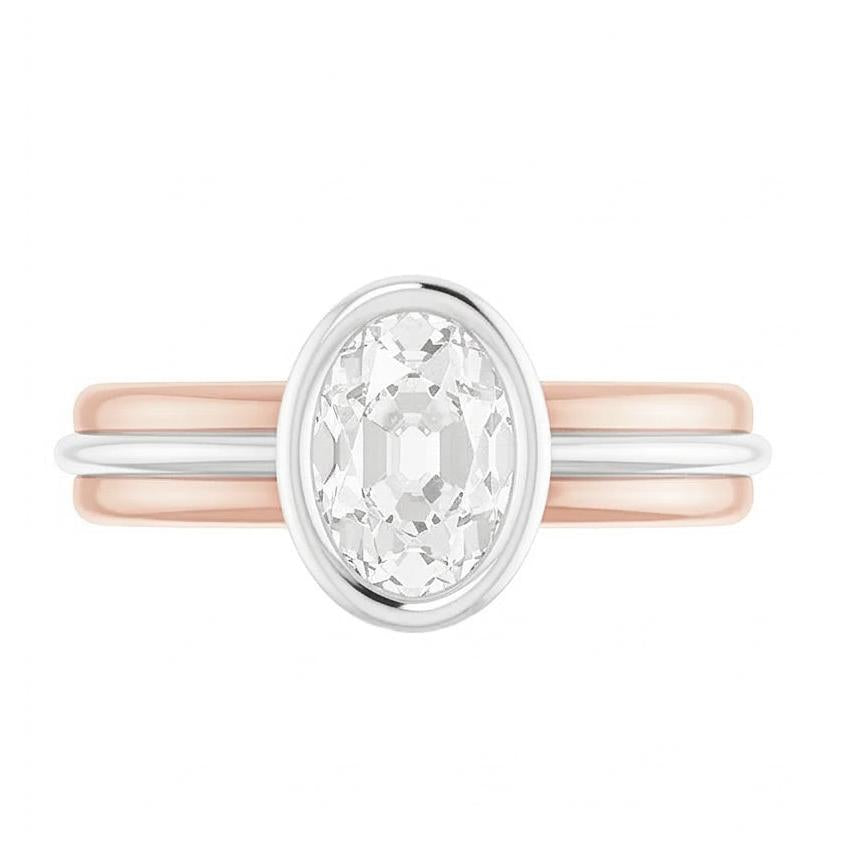 echter oval diamant 3Karat ring Detailansicht