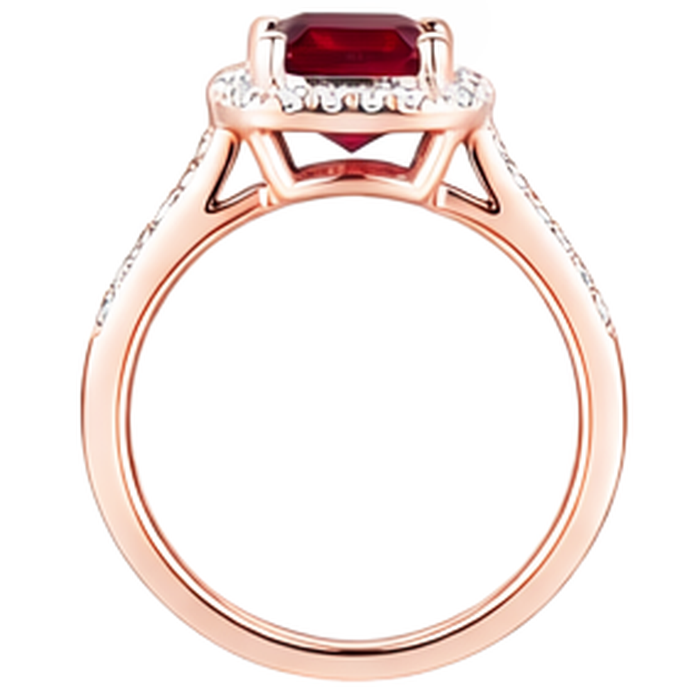 echter round rubin 5Karat ring Draufsicht
