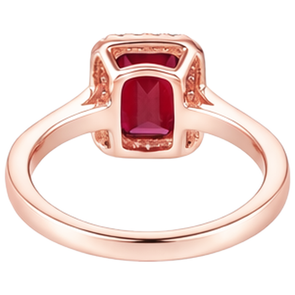 echter round rubin 5Karat ring Profilansicht