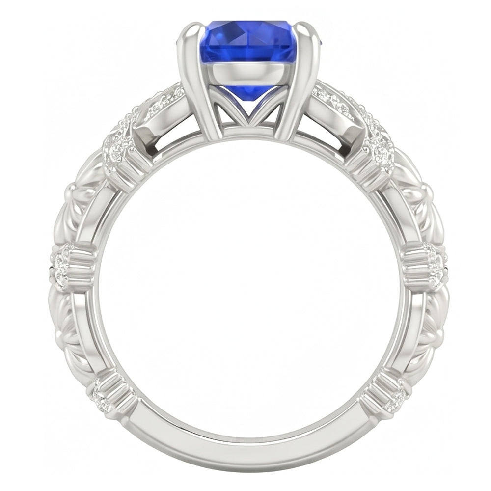 echter round saphir 1.90Karat ring Profilansicht
