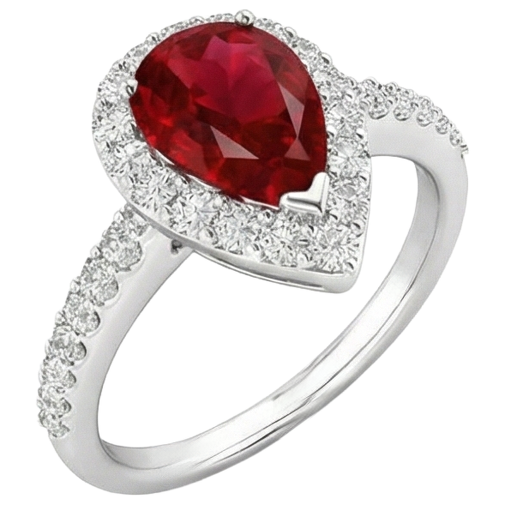 echter round rubin 3.80Karat ring Detailansicht
