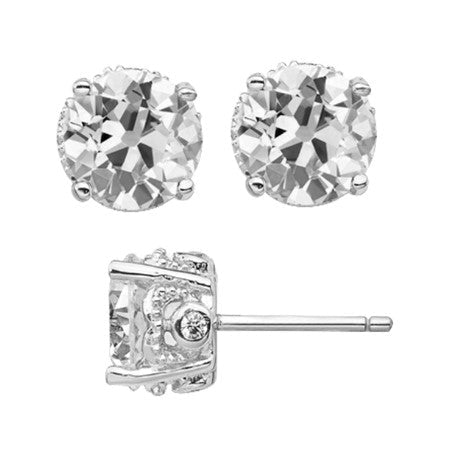 Authentischer Diamant Ohrringe 6 Karat 14 Karat Weißgold – Hauptansicht