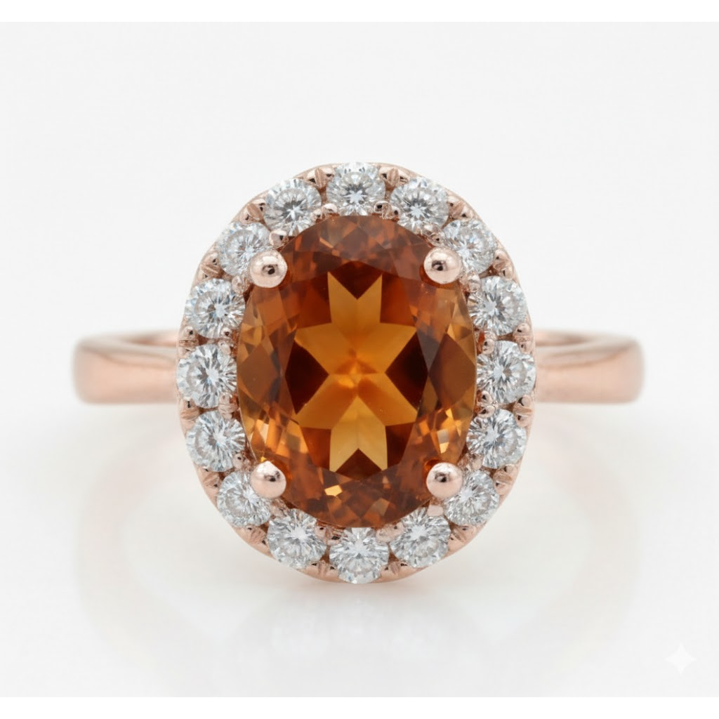 echter oval diamant 27.50Karat ring Vorderansicht