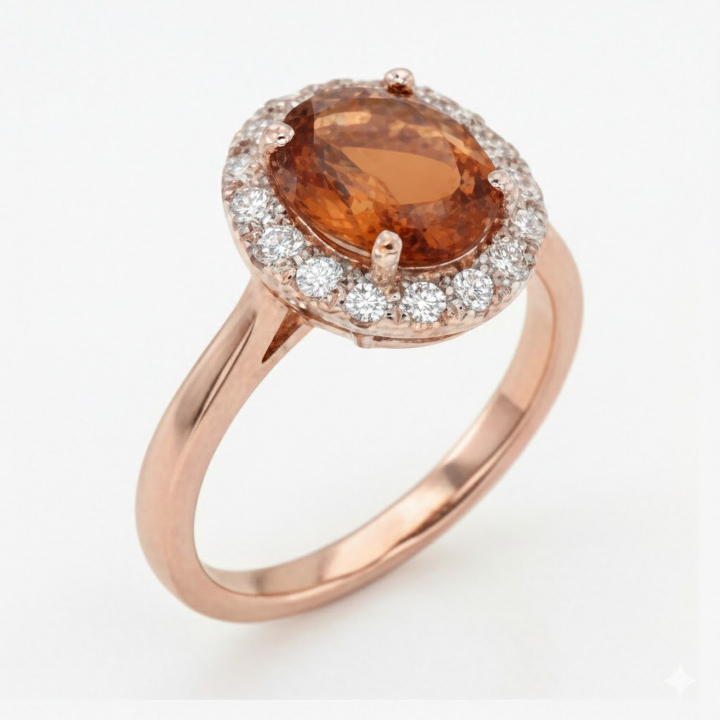 echter oval diamant 27.50Karat ring Seitenansicht