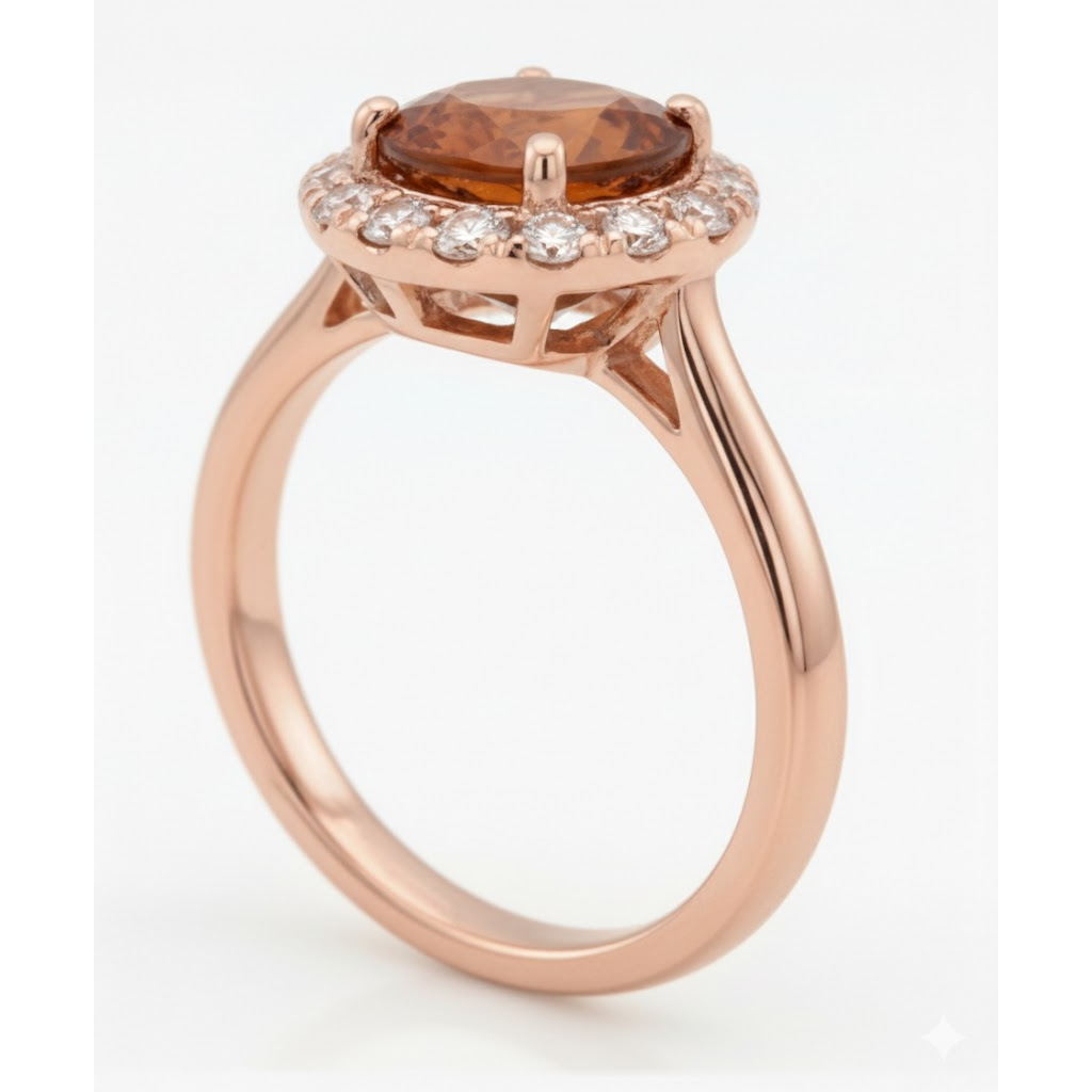 echter oval diamant 27.50Karat ring Profilansicht