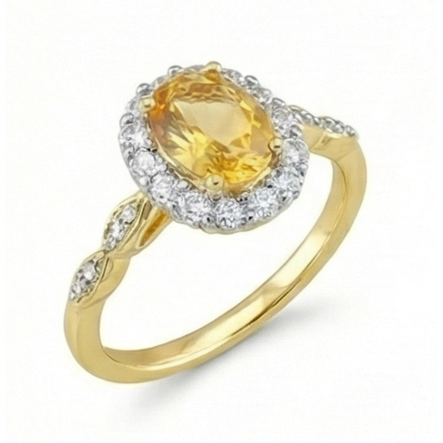 echter oval diamant 14.75Karat ring Seitenansicht