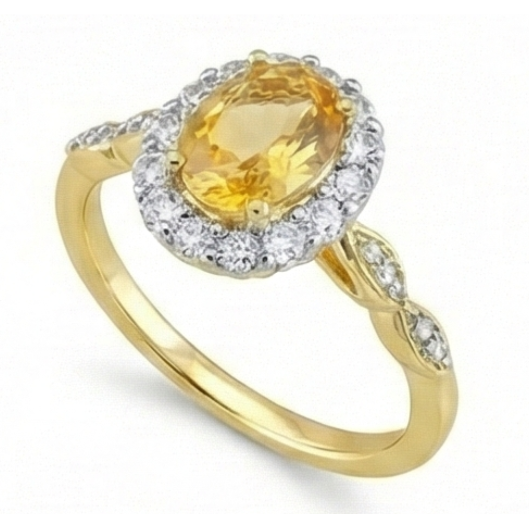 echter oval diamant 14.75Karat ring Detailansicht