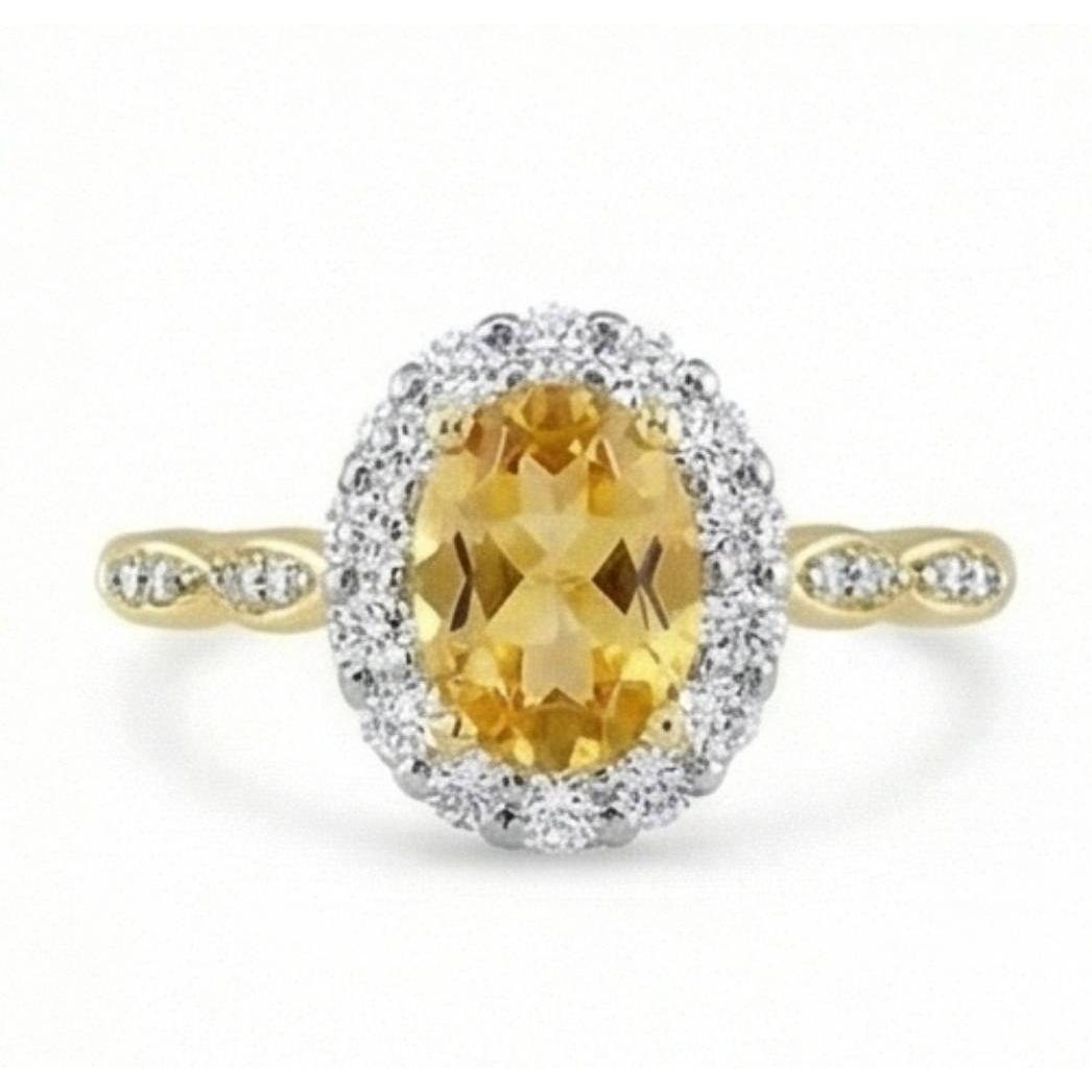 echter oval diamant 14.75Karat ring Draufsicht