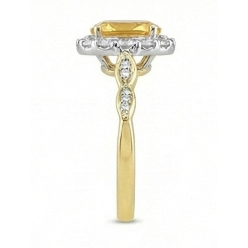 echter oval diamant 14.75Karat ring Profilansicht