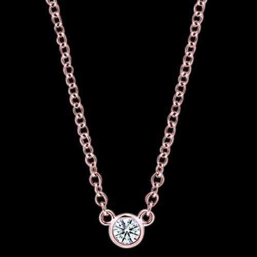 1,5 Karat Natürliche Diamant 16 oder 18 Halskette mit Anhänger Roségold Yard Lünette Set