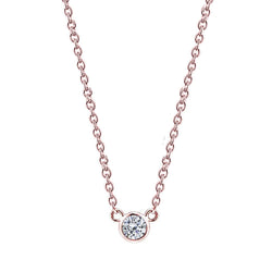 1,5 Karat Natürliche Diamant 16 oder 18" Halskette mit Anhänger Roségold Yard Lünette Set